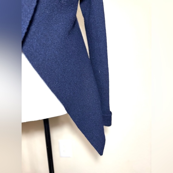 Chic Navy Blue Wrap Cardigan Asymmetric made in Italy - Picture 6 of 14
